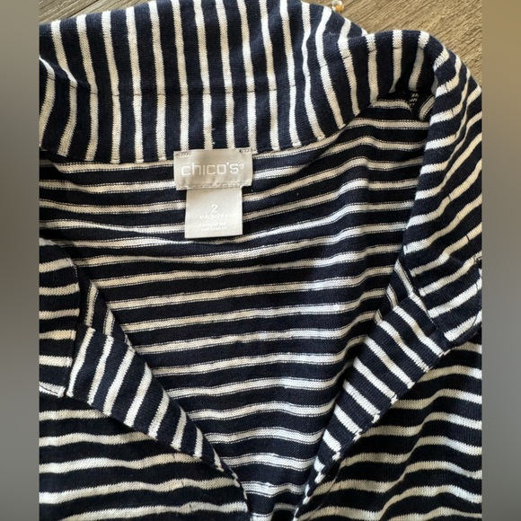 CHICO’S Linen striped Henley tee 🤍 - Picture 13 of 16